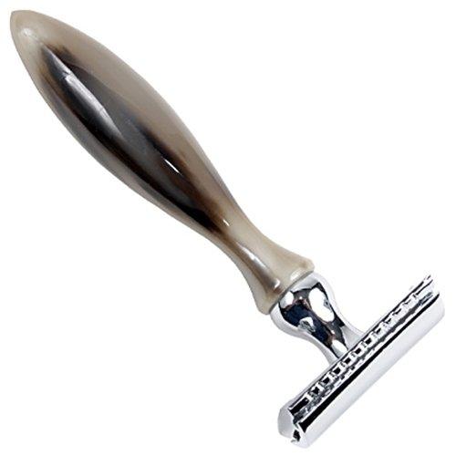 Parker 3 Piece Safety Razor 11R - Genuine Ox Horn Handle - New England Shaving Company