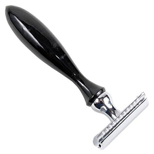 Parker 3 Piece Safety Razor 12R - Genuine Buffalo Horn Handle - New England Shaving Company