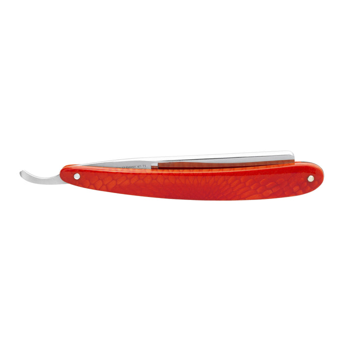 Dovo - Facharbeit Straight Razor, Acrylic Red Handle, Square Point, 6/8"
