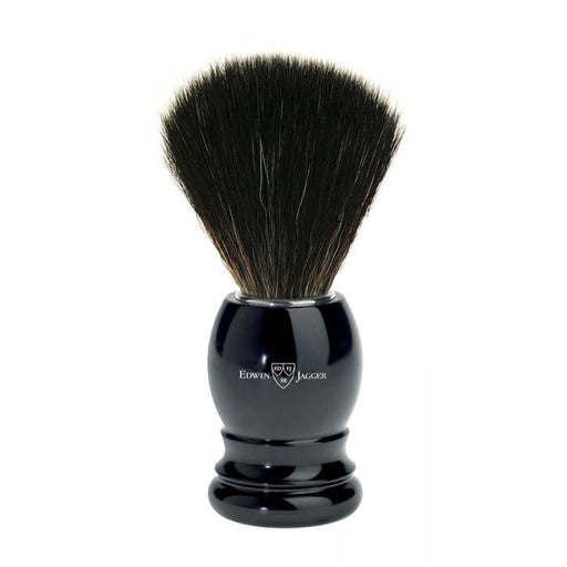 Edwin Jagger - 21P26 Imitation Ebony Black Synthetic Shaving Brush, Medium - New England Shaving Company