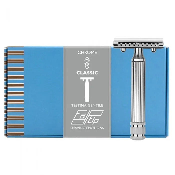 Fatip - Grande Classic Closed Comb Safety Razor, Chrome - New England Shaving Company
