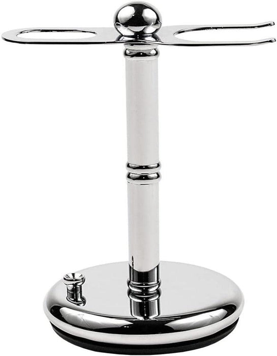 Parker - Chrome Straight Razor and Brush Stand - New England Shaving Company