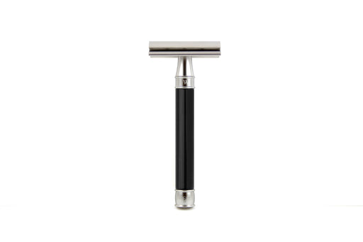 Edwin Jagger - DESGA6BL 3ONE6 Stainless Steel Black Double Edge Safety Razor - New England Shaving Company