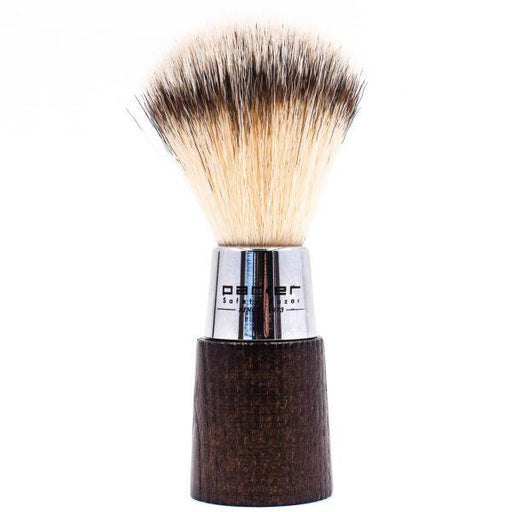 Parker - Walnut and Chrome Handle Synthetic Brush with Stand - New England Shaving Company