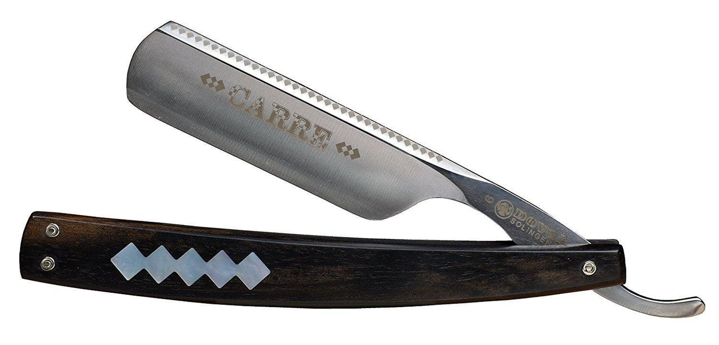 Dovo - "Carre" Straight Razor, Ebony Handle, 6/8" - New England Shaving Company
