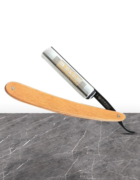 Dovo - "Black Star" Straight Razor, Brown Pakka Wood Handle, 5/8" - New England Shaving Company