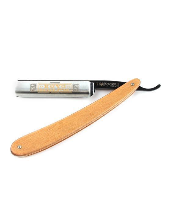 Dovo - "Black Star" Straight Razor, Brown Pakka Wood Handle, 5/8" - New England Shaving Company