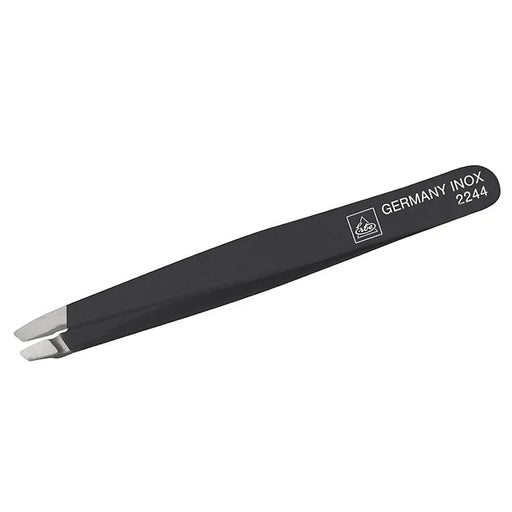 Erbe Solingen Black Stainless Steel Slanted Tip Tweezers - New England Shaving Company