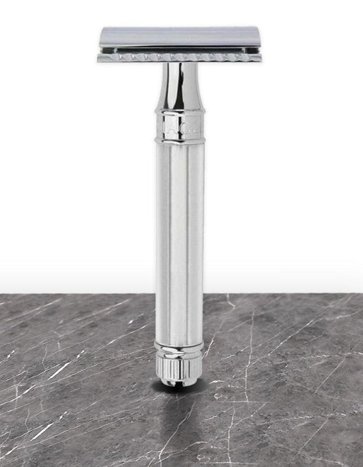 Edwin Jagger - DE89 Octagonal Safety Razor, Chrome - New England Shaving Company
