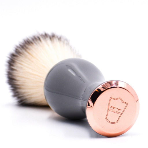 Parker - Gray and Rose Gold Handle Synthetic Brush with Stand - New England Shaving Company
