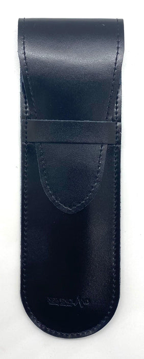 Leather Straight Razor Case - Black Leather - New England Shaving Company