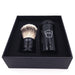 Parker - Black Handle Silver Tip Badger Travel Brush - New England Shaving Company