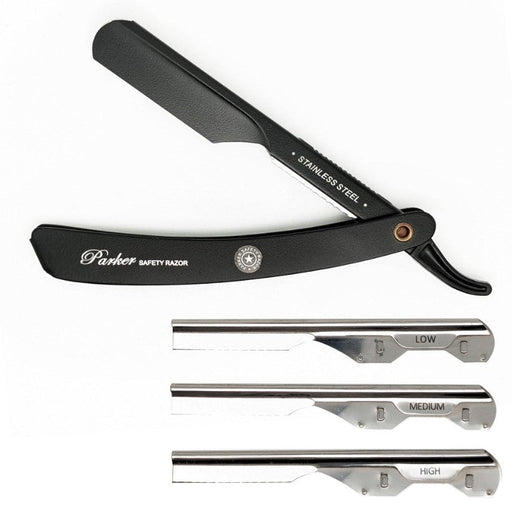 Parker - Adjustable Professional Barber Razor PTABK, Stainless Steel - New England Shaving Company