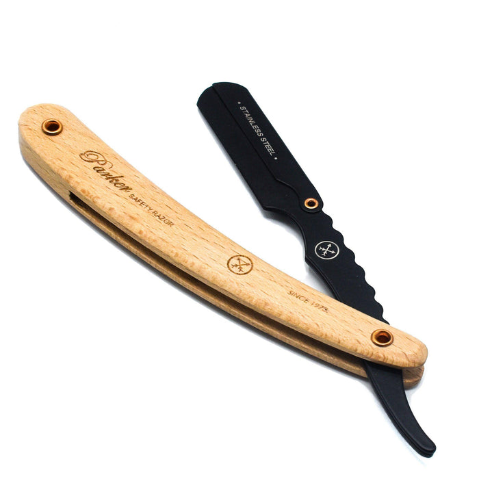 Parker - Professional Barber Razor Shavette SRP, Contoured Pine Wood - New England Shaving Company