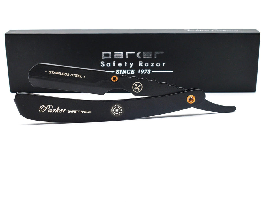 Parker - Professional Barber Razor Shavette SRXBLK, Black - New England Shaving Company