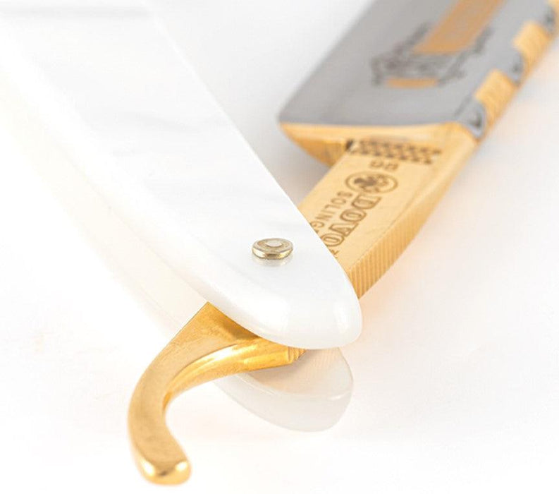 Dovo - Straight Razor, Imitation Pearl Handle, Round Point, 5/8" - New England Shaving Company