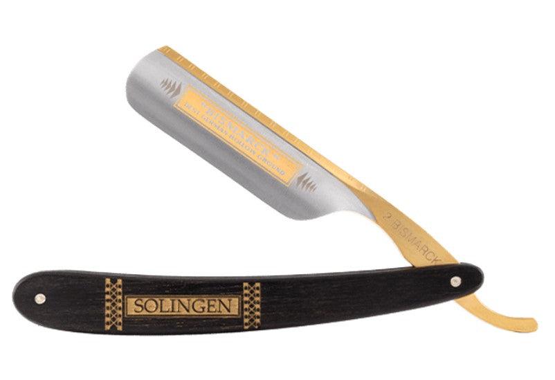 Dovo - "Bismark" Straight Razor, Ebony Handle, Round Point, 6/8" - New England Shaving Company