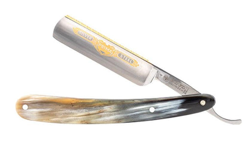 Dovo - "Prima" Straight Razor, Horn Handle, Round Point, 5/8" - New England Shaving Company