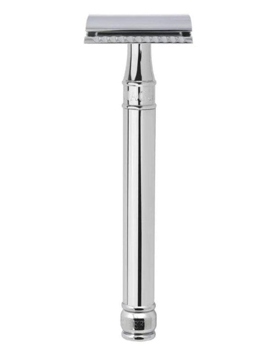 Edwin Jagger - DE89 Long Handle Double Edge Safety Razor, Chrome - New England Shaving Company