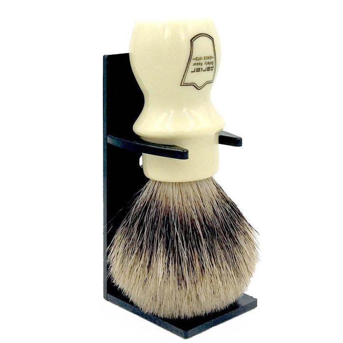 Parker - Ivory Handle Pure Badger Mug Shaving Brush with Stand - New England Shaving Company