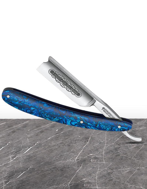 Boker - Blue Shell Barber's Notch Straight Razor, 7/8" - New England Shaving Company