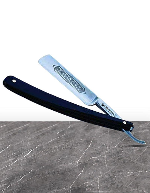 Dovo - Carbon Steel Straight Razor, Black Handle, 6/8" - New England Shaving Company