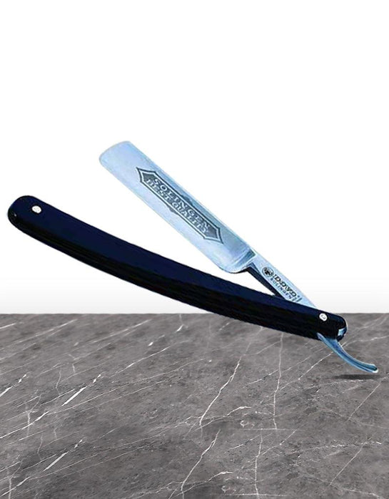 Dovo - Carbon Steel Straight Razor, Black Handle, 6/8" - New England Shaving Company