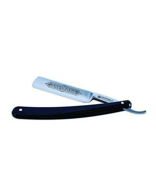 Dovo - Carbon Steel Straight Razor, Black Handle, 6/8" - New England Shaving Company