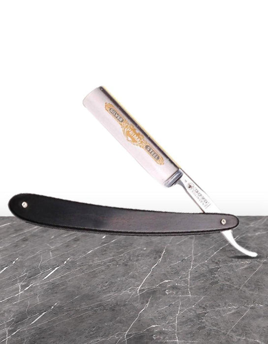 Dovo - Silver Steel Straight Razor, Ebony Handle, 5/8" - New England Shaving Company