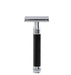 Edwin Jagger - DE3DBC15 3D Diamond Effect Black Chrome Handle Double Edge Safety Razor - New England Shaving Company
