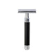 Edwin Jagger - DE86RC14 Black Rubber Coated Handle Double Edge Safety Razor - New England Shaving Company