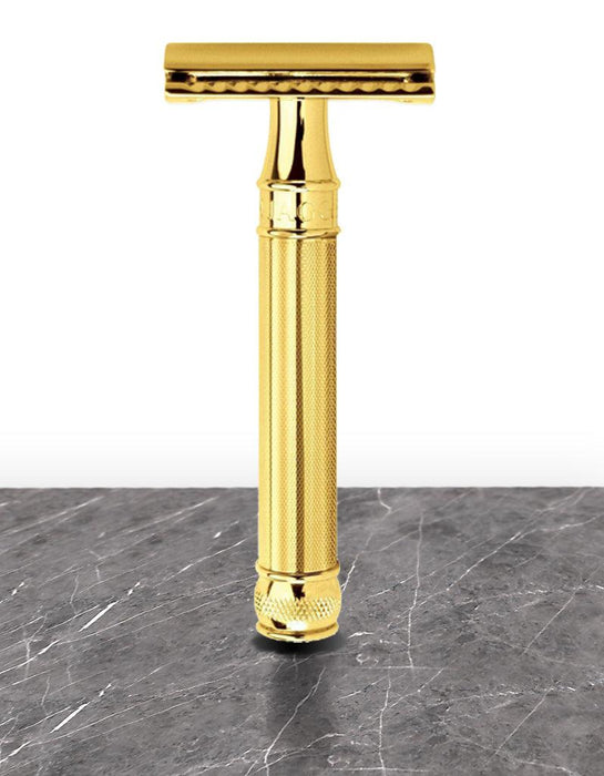 Edwin Jagger - DE89BA11G Gold Handle Double Edge Safety Razor - New England Shaving Company