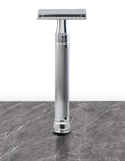 Edwin Jagger - DEL89LI Chrome Long Handle Double Edge Safety Razor - New England Shaving Company