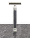Edwin Jagger - DESSGA5 3ONE6 Stainless Steel Grooved Anodized Gun Metal Double Edge Safety Razor - New England Shaving Company