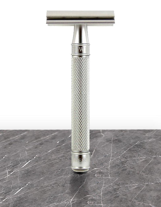 Edwin Jagger - DESSKNBL 3ONE6 Stainless Steel Knurled Handle Double Edge Safety Razor - New England Shaving Company