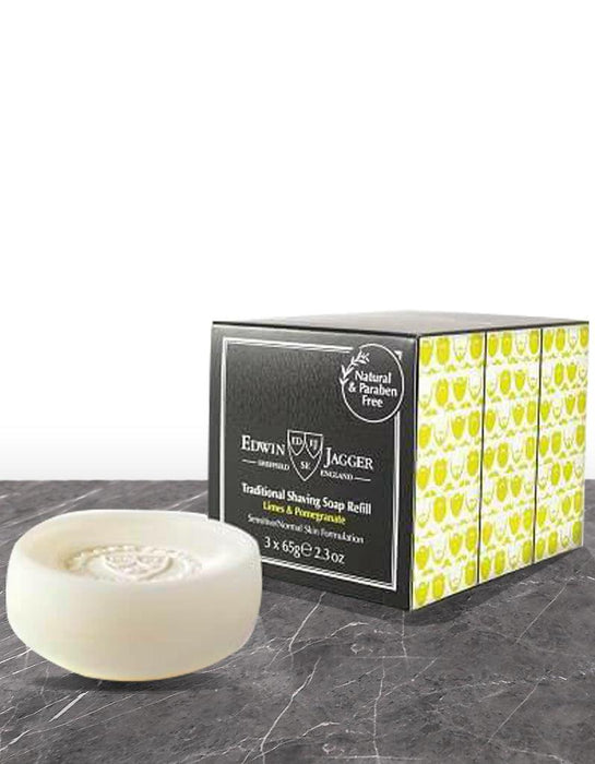 Edwin Jagger - Shaving Soap Triple Pack - Limes & Pomegranate - New England Shaving Company