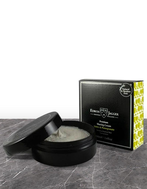 Edwin Jagger - Shaving Cream Jar - Limes & Pomegranate - New England Shaving Company