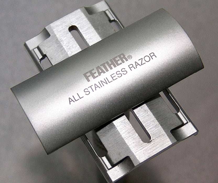 Feather - All Stainless Double Edge Razor AS-D2 with Stand - New England Shaving Company