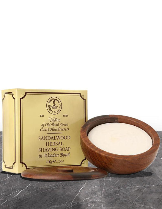Taylor of Old Bond Street - Sandalwood Shaving Soap in Wooden Bowl - New England Shaving Company