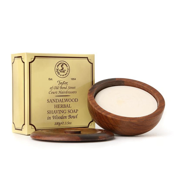 Taylor of Old Bond Street - Sandalwood Shaving Soap in Wooden Bowl - New England Shaving Company