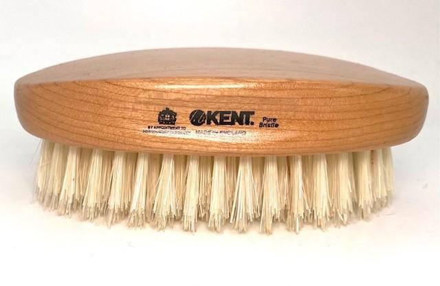 Kent - Beard Brush - Military Style - MC4 - Cherry Wood, Pure White Bristle - New England Shaving Company