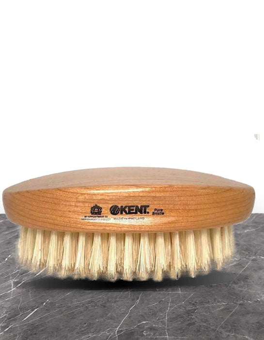 Kent - Beard Brush - Military Style - MC4 - Cherry Wood, Pure White Bristle - New England Shaving Company