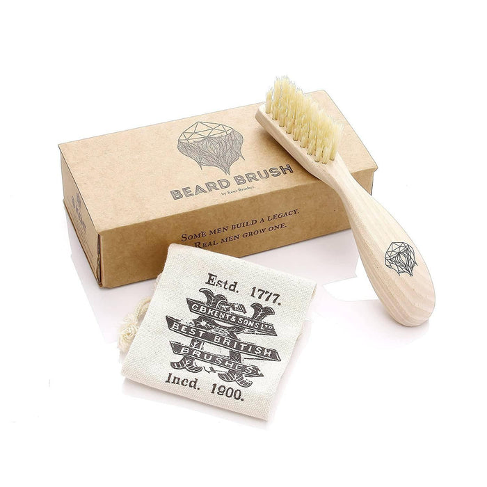 Kent - Wooden Beard Brush - BRD2 - Natural Wood Handle with Boar Bristles - New England Shaving Company
