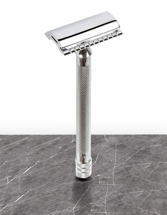 Merkur - 24C Extra Long Handle Safety Razor - Chrome - New England Shaving Company