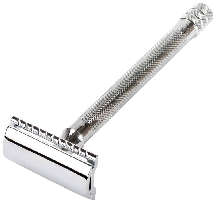 Merkur - 24C Extra Long Handle Safety Razor - Chrome - New England Shaving Company
