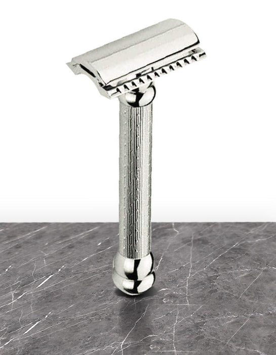 Merkur - 47C Engine Turned Long Handle Safety Razor - New England Shaving Company