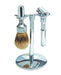 Merkur - Futur 3 Piece Classic Wet Shaving Set, Chrome - New England Shaving Company