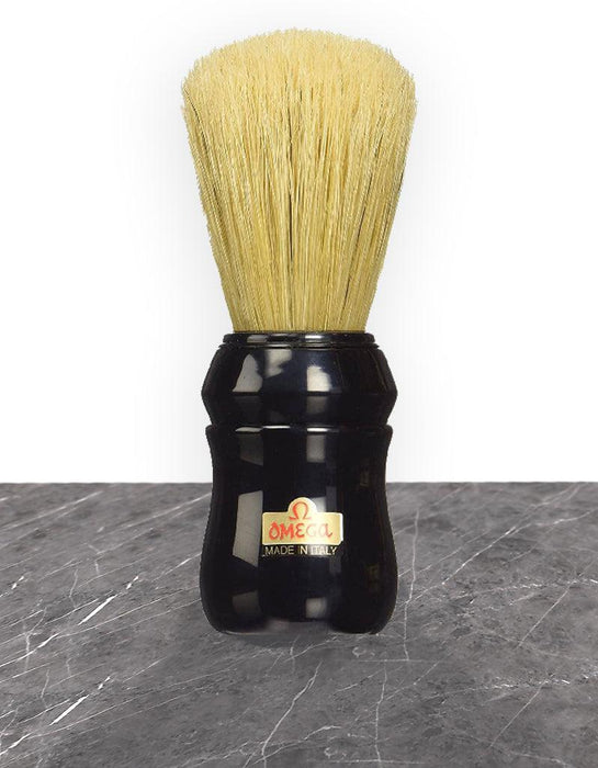 Omega - 10049 Professional Boar Hair Shaving Brush - Black - New England Shaving Company