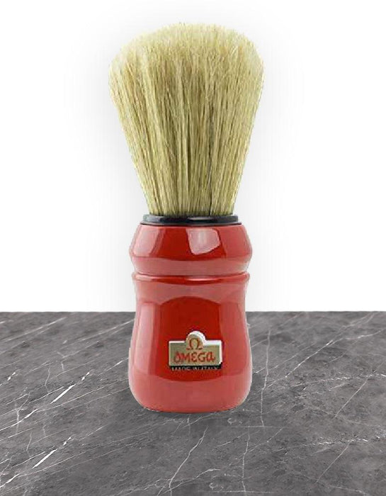 Omega - 10049 Professional Boar Hair Shaving Brush - Red - New England Shaving Company