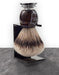 Parker - Faux Horn Handle Silver Tip Badger Brush with Stand - New England Shaving Company